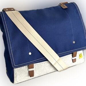 Coach Vintage Twill w/ Suede & Leather Trim Messenger Bag